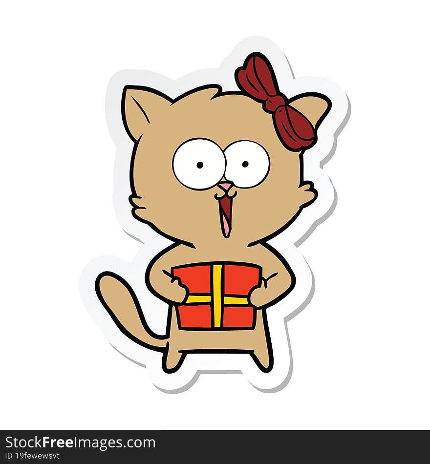 sticker of a cartoon cat