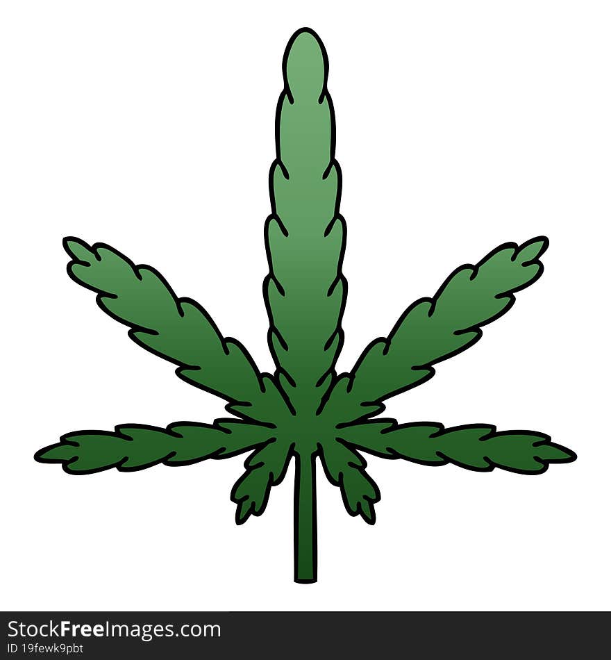 quirky gradient shaded cartoon marijuana