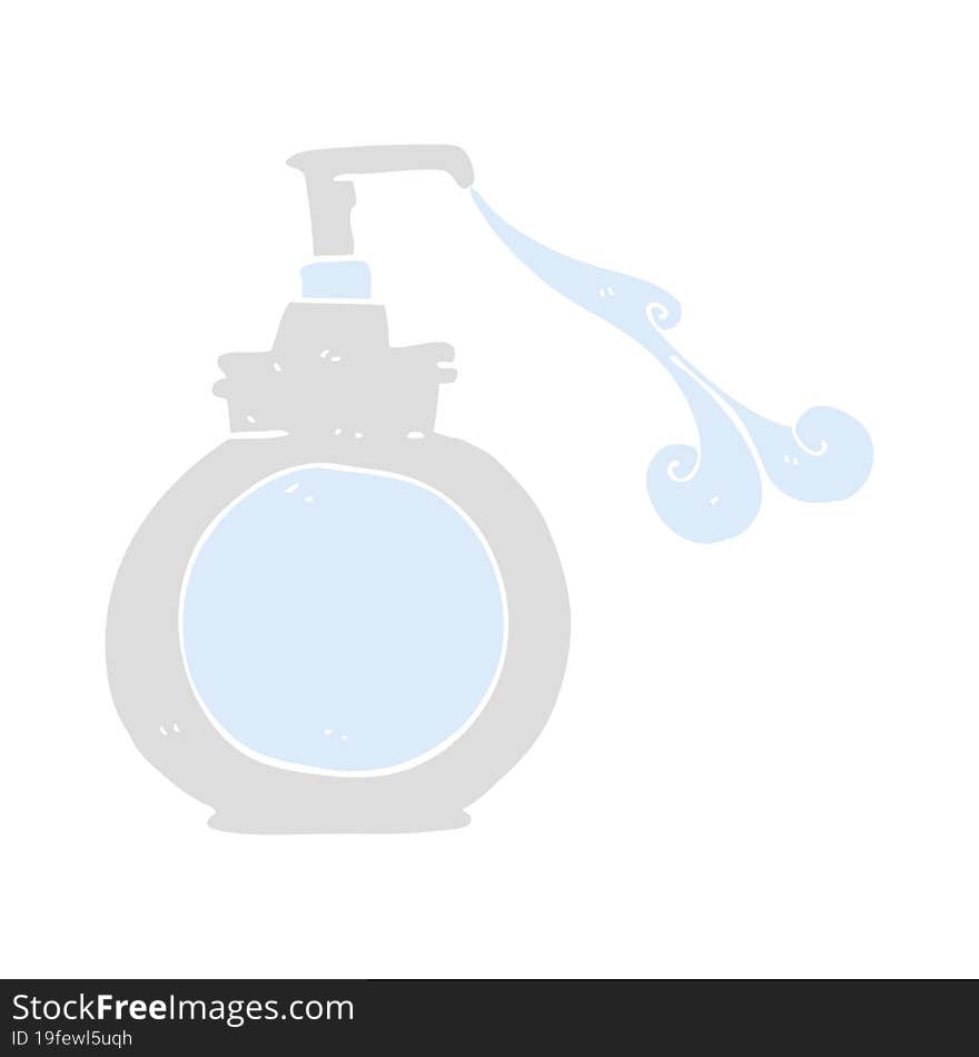 Flat Color Illustration Of A Cartoon Hand Wash