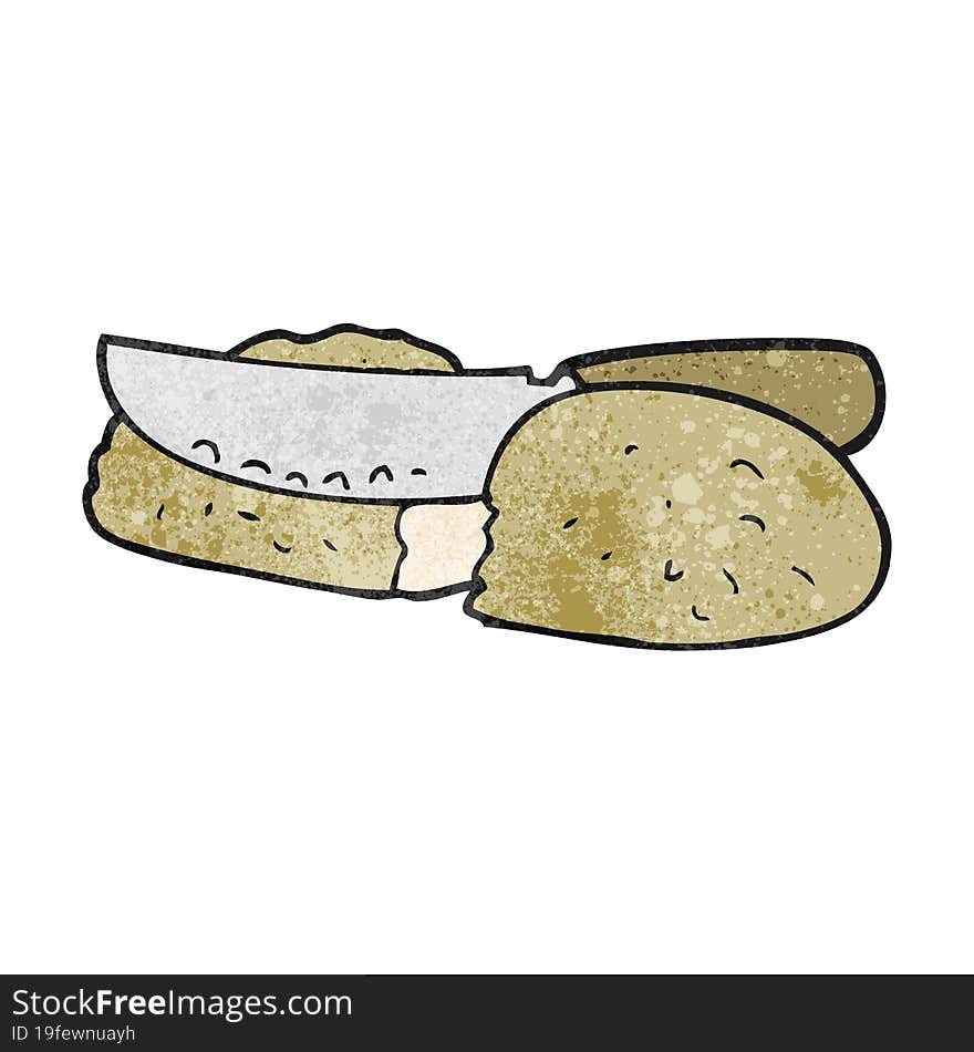 textured cartoon slicing bread