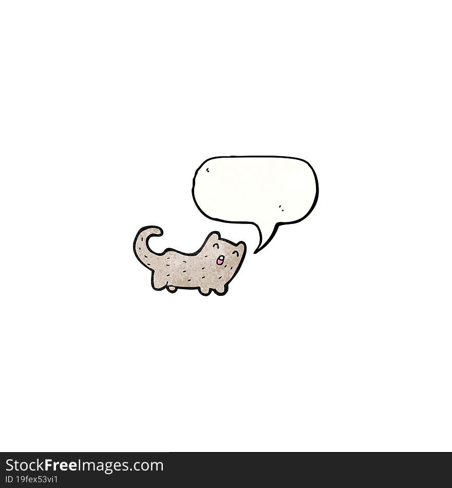 cartoon cat with speech bubble