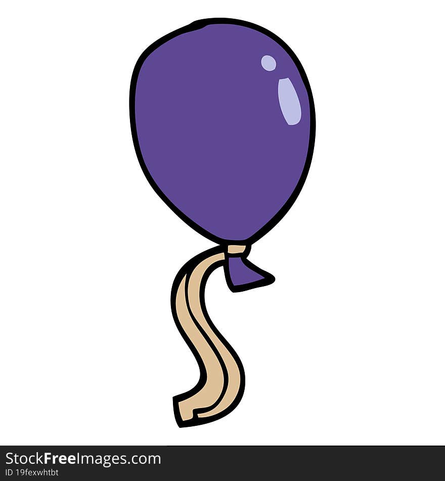 cartoon doodle ballon with string