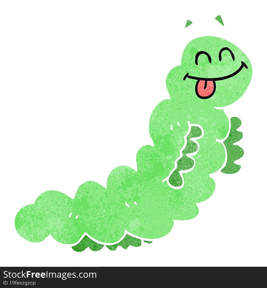 retro cartoon caterpillar