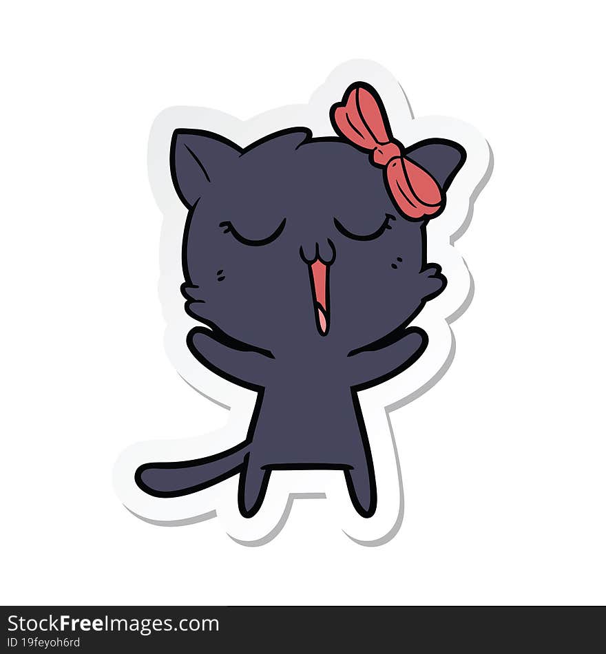 sticker of a cartoon cat