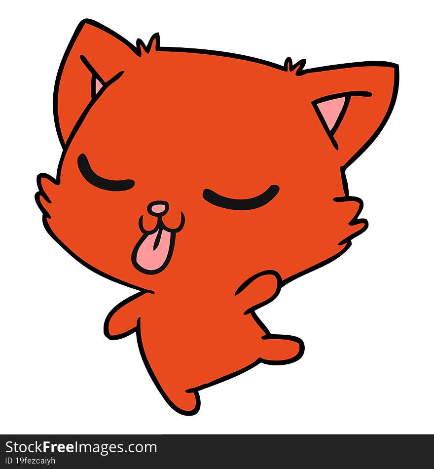 cartoon of cute kawaii cat