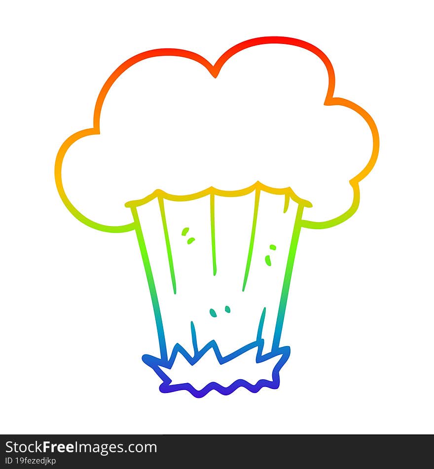 rainbow gradient line drawing cartoon big bang