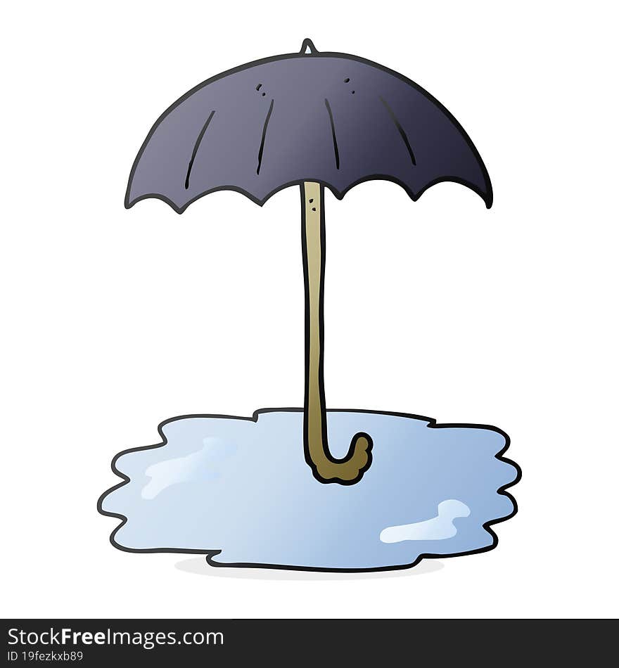 freehand drawn cartoon wet umbrella