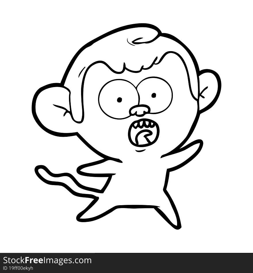 cartoon shocked monkey. cartoon shocked monkey