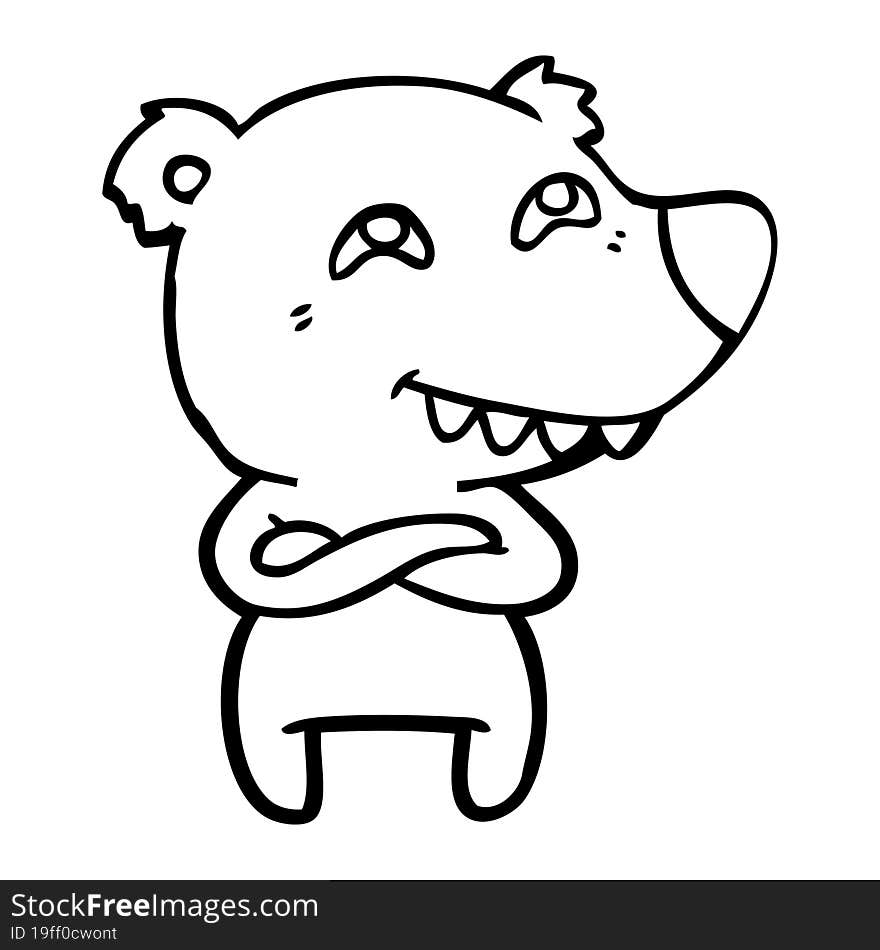 cartoon polar bear showing teeth. cartoon polar bear showing teeth