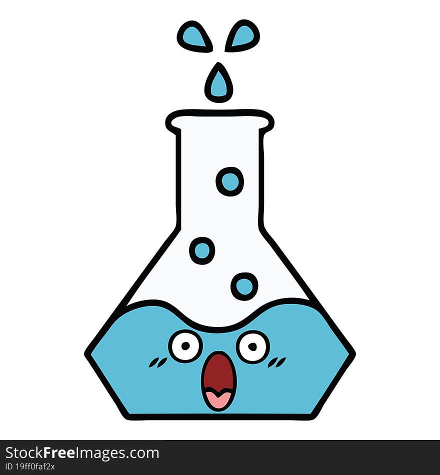 cute cartoon science beaker