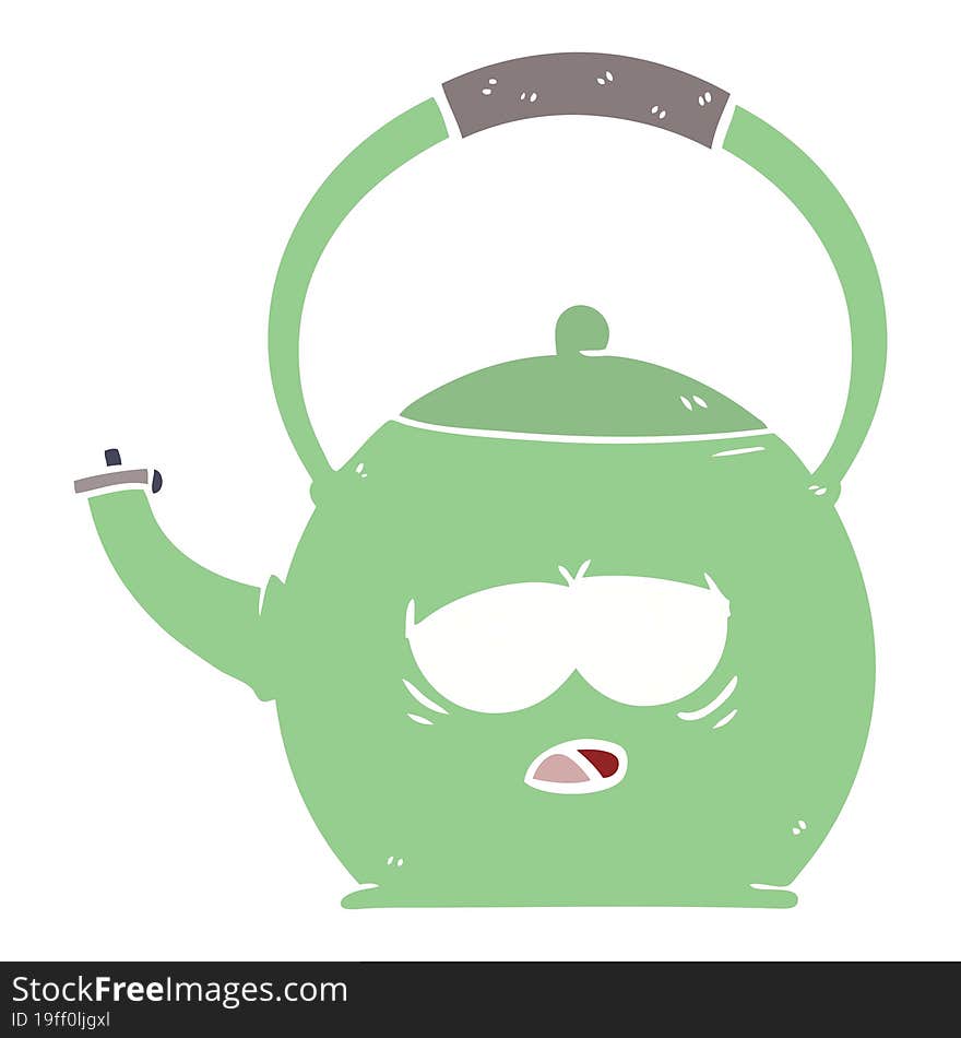 Flat Color Style Cartoon Kettle