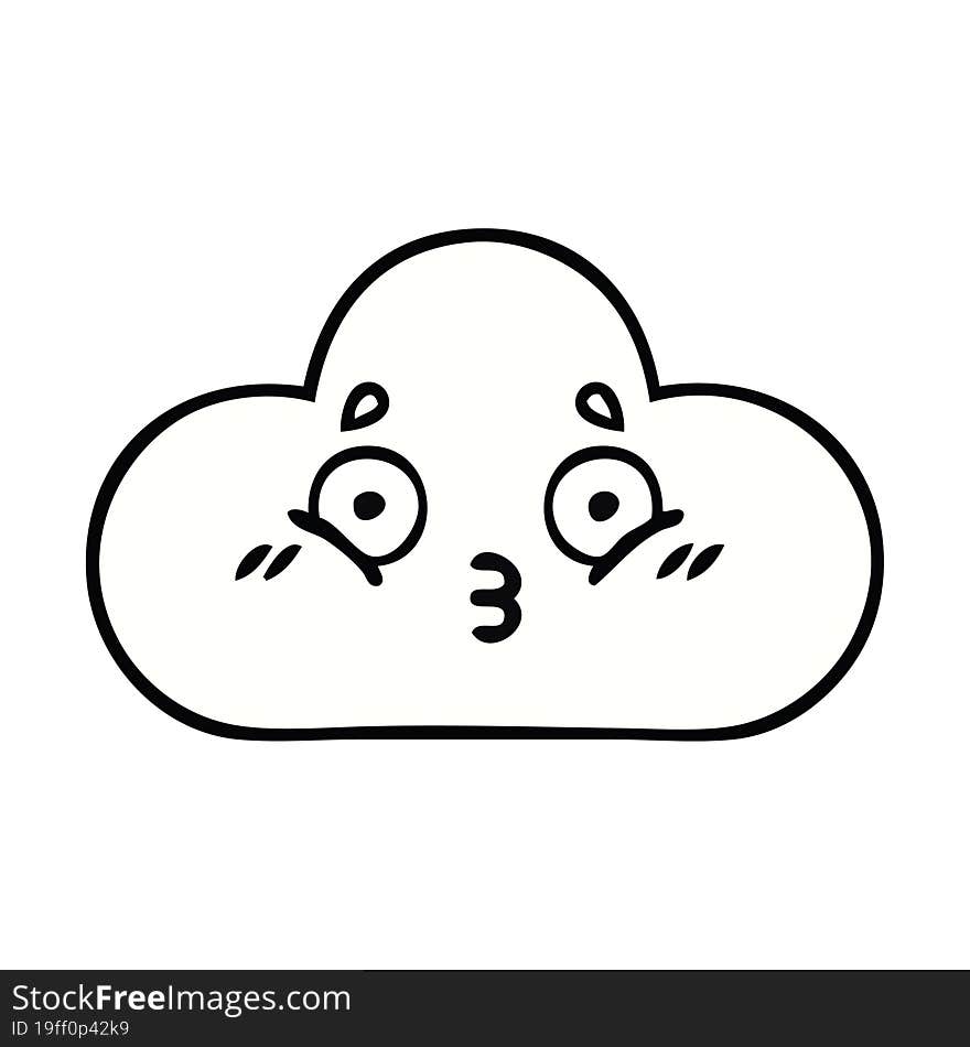 cute cartoon of a white cloud. cute cartoon of a white cloud