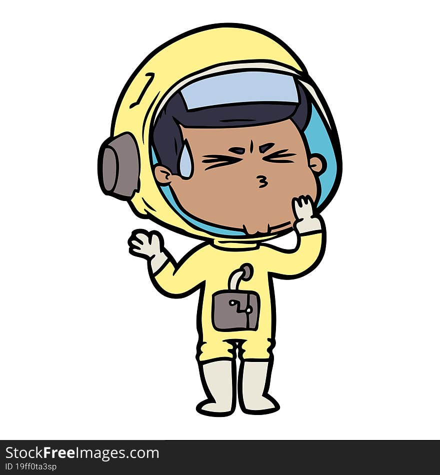 cartoon stressed astronaut. cartoon stressed astronaut