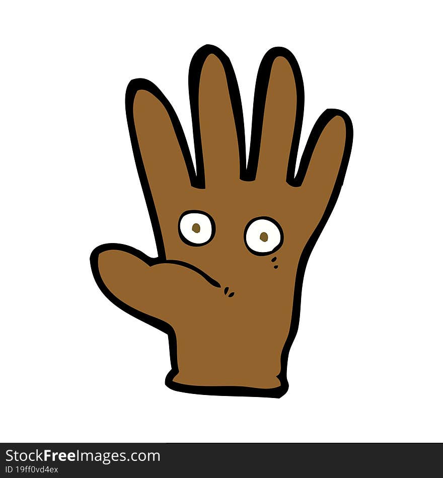 cartoon hand with eyes