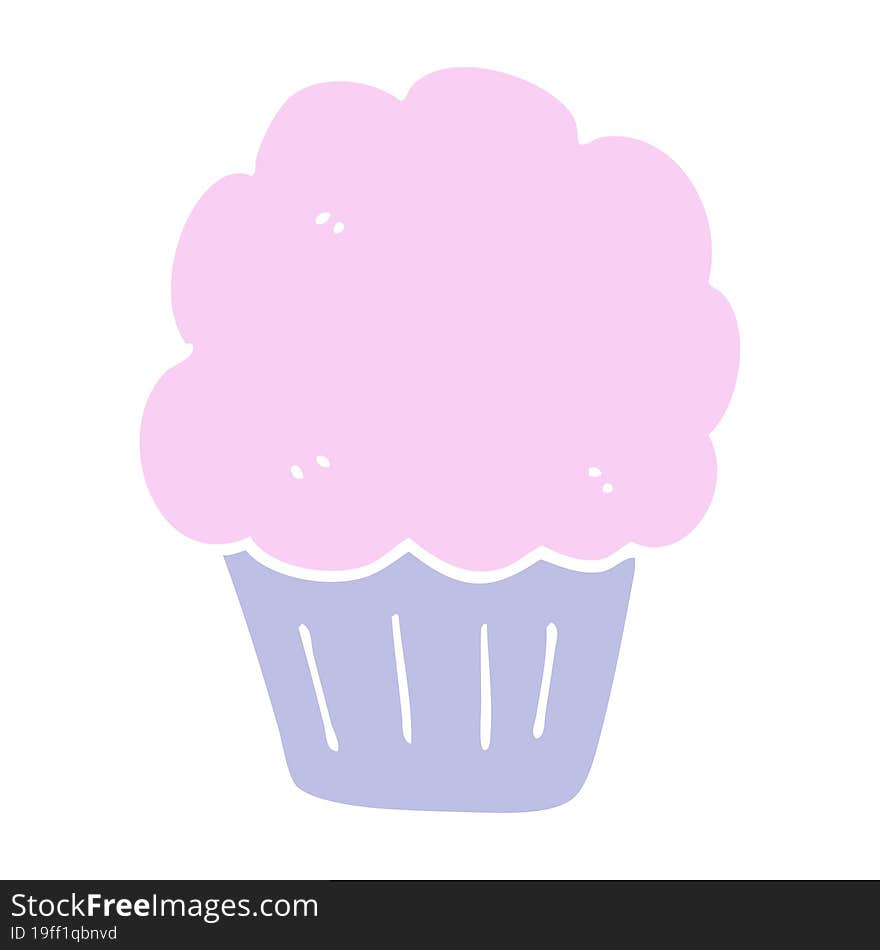 flat color style cartoon cupcake