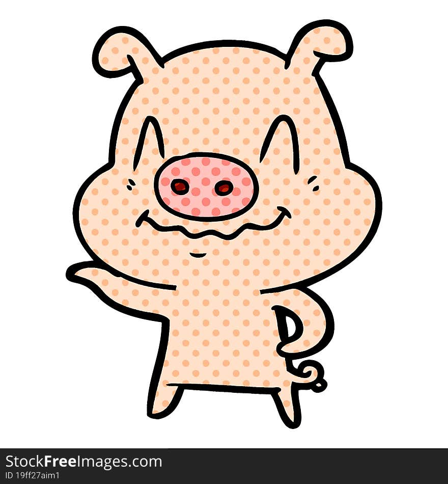 nervous cartoon pig. nervous cartoon pig