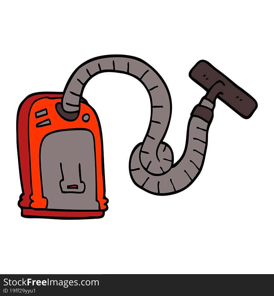 Hand Drawn Doodle Style Cartoon Vacuum Cleaner