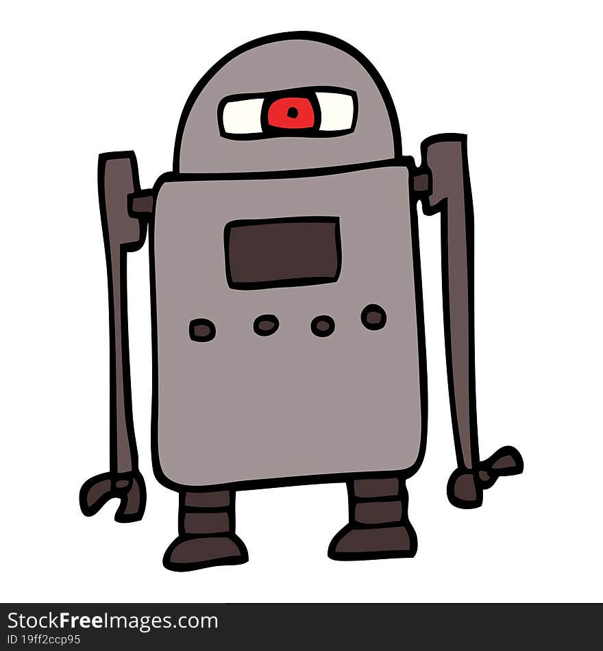 cartoon doodle robot