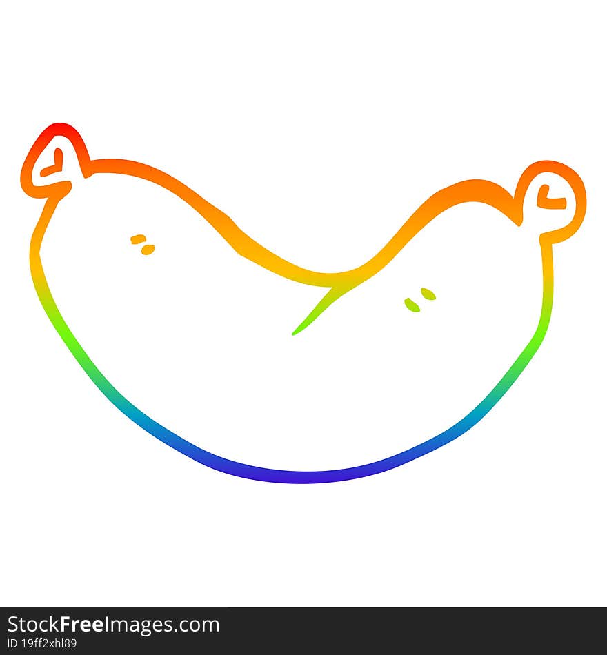 rainbow gradient line drawing cartoon sausage