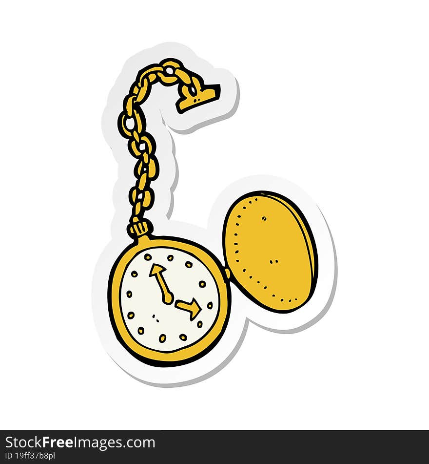 sticker of a cartoon old watch