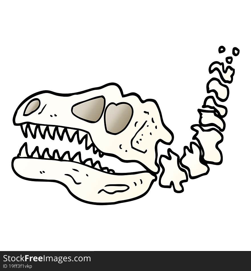 vector gradient illustration cartoon dinosaur bones