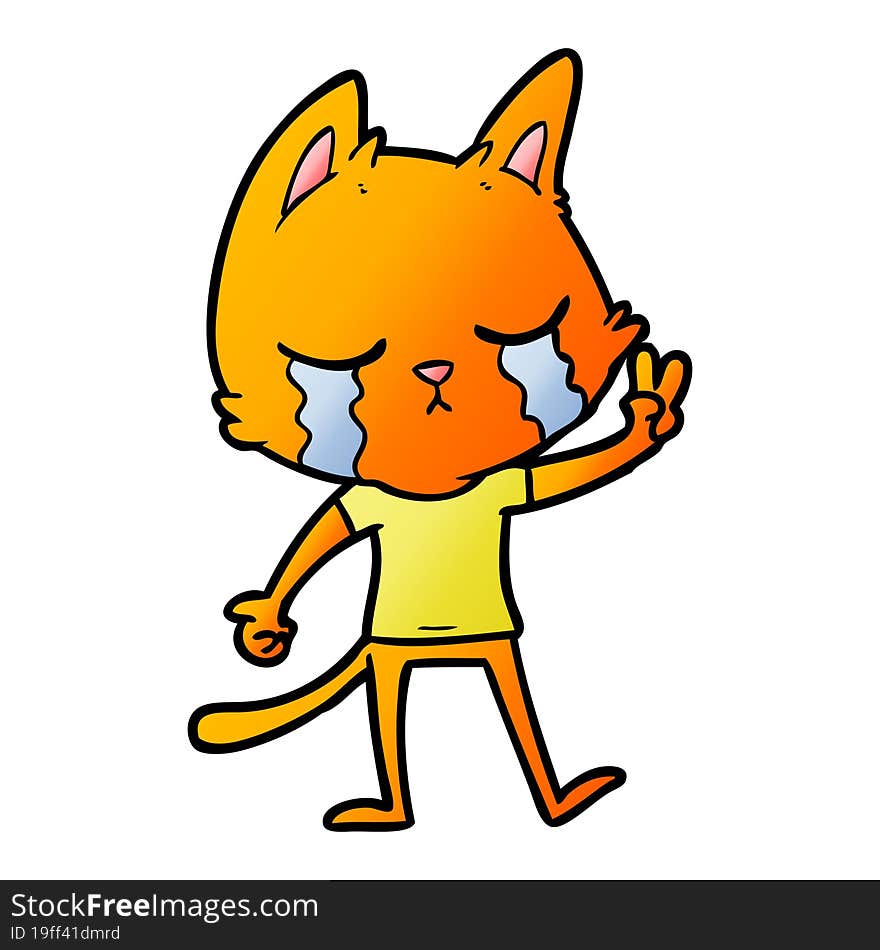 crying cartoon cat. crying cartoon cat