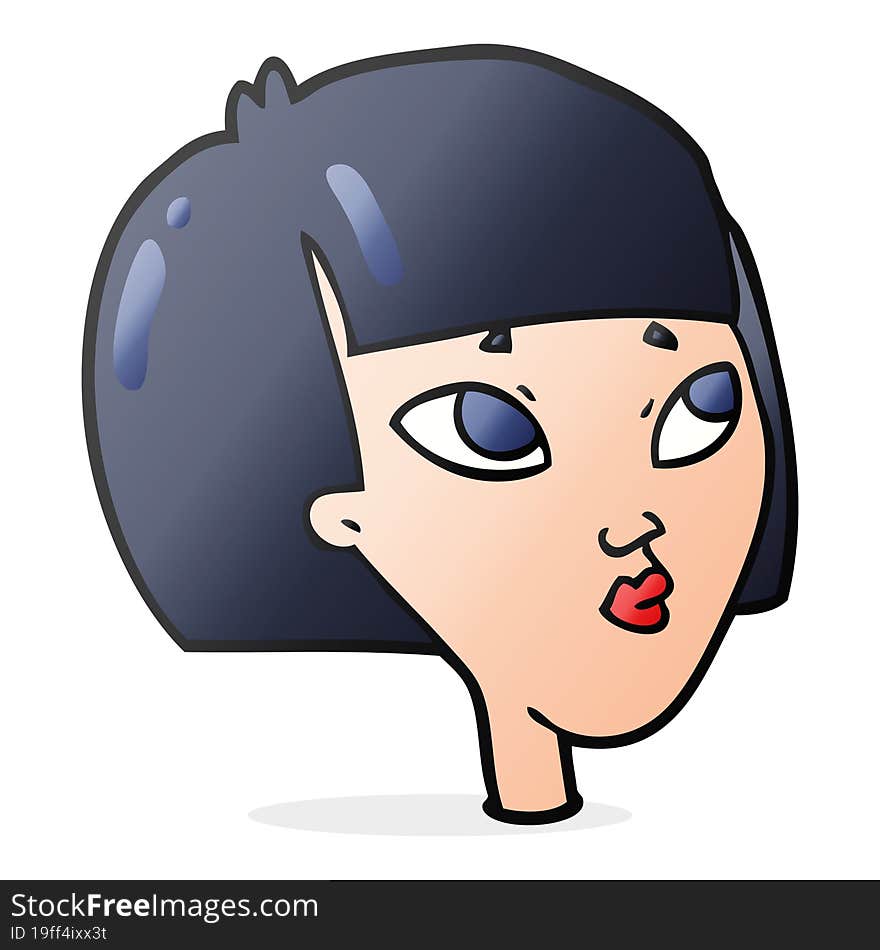 cartoon female face