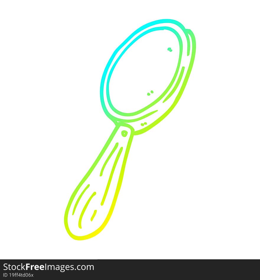 Cold Gradient Line Drawing Cartoon Magnifying Glass