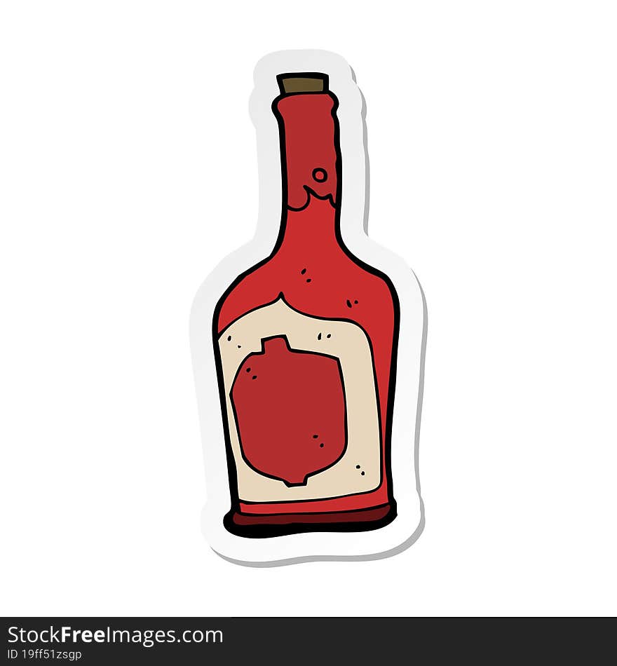 sticker of a cartoon bottle of rum