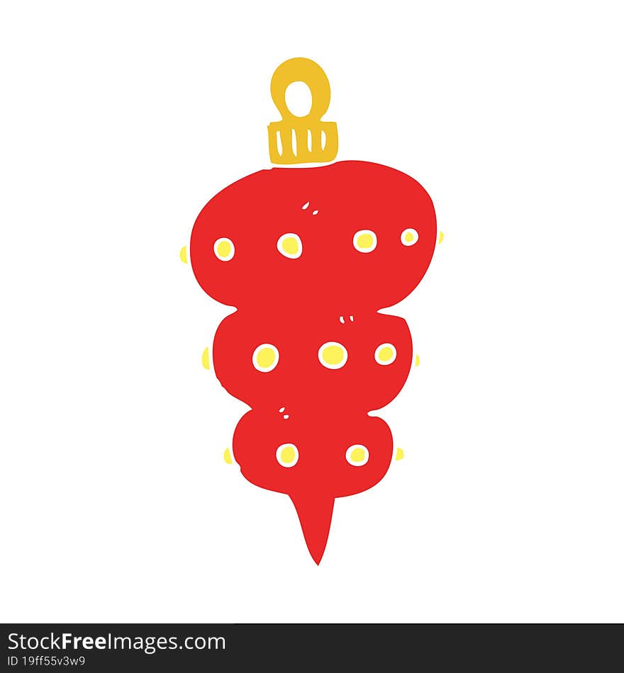 flat color illustration of a cartoon christmas decoration