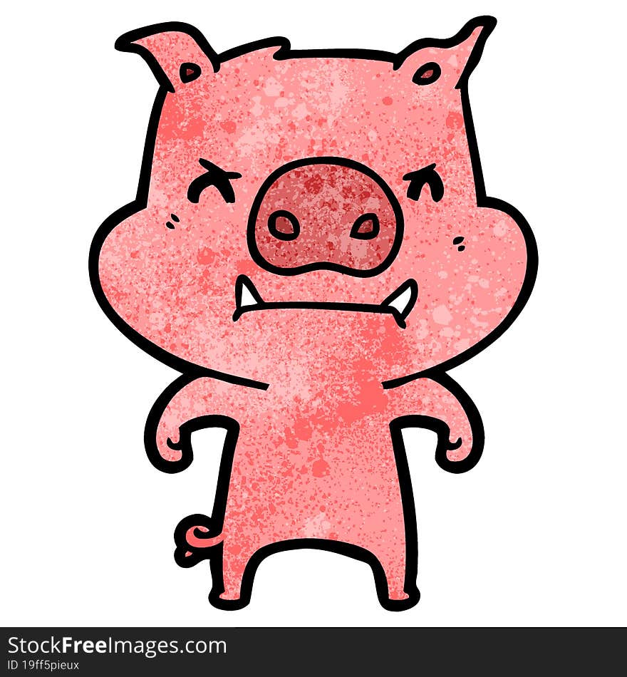 angry cartoon pig. angry cartoon pig