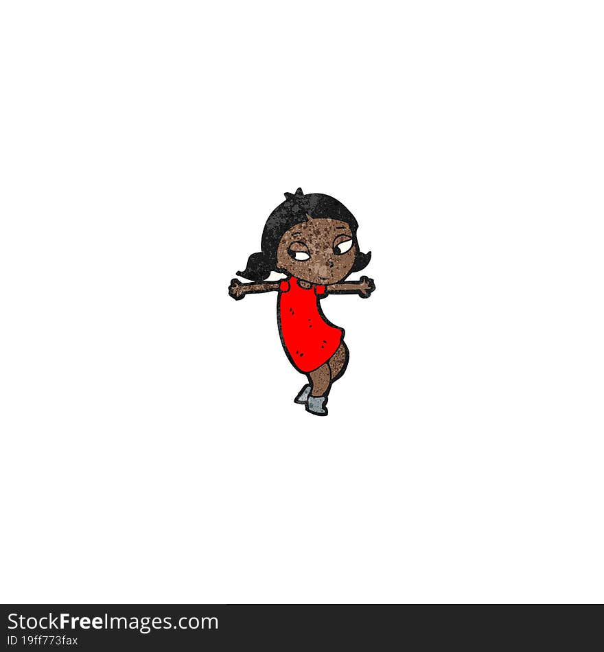 happy dancing girl cartoon