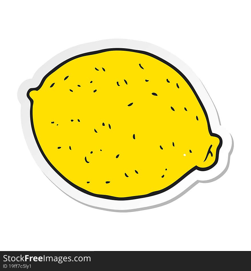 sticker of a cartoon lemon