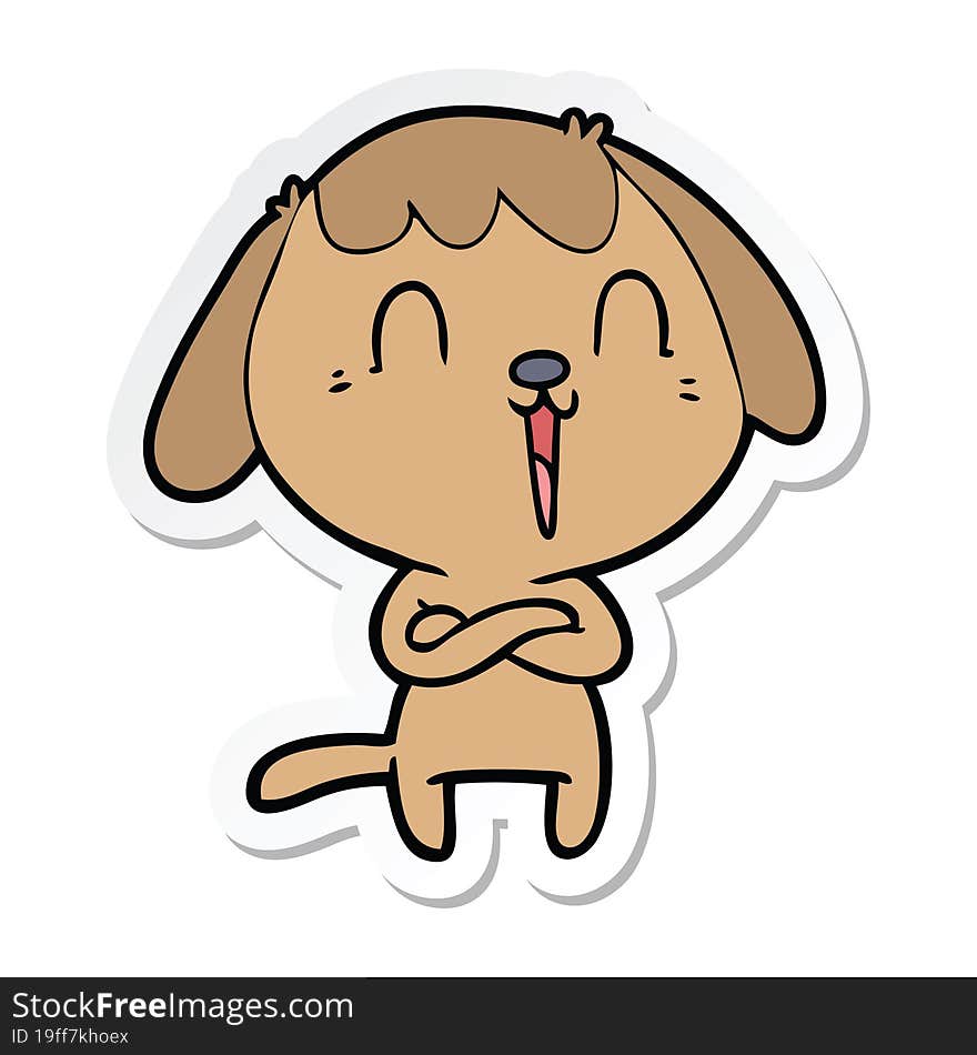 Sticker Of A Cute Cartoon Dog