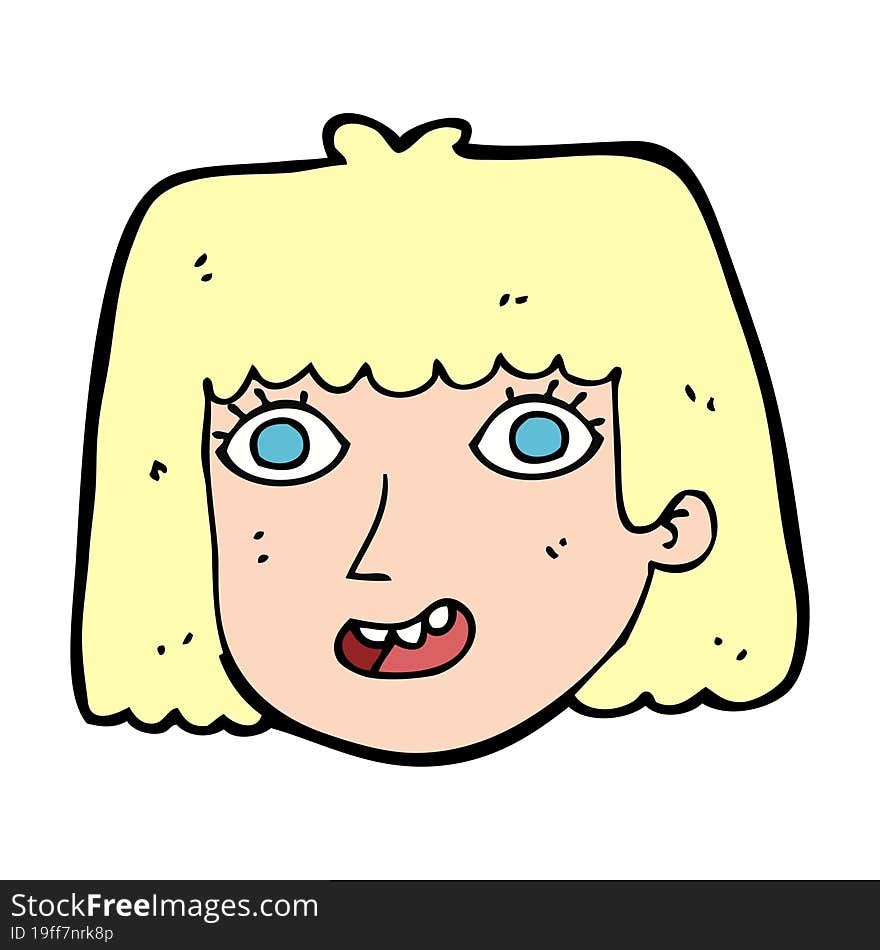 Cartoon Happy Female Face