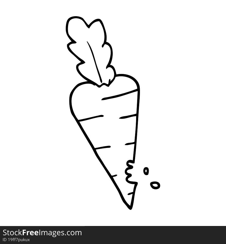 line drawing cartoon carrot with bite marks