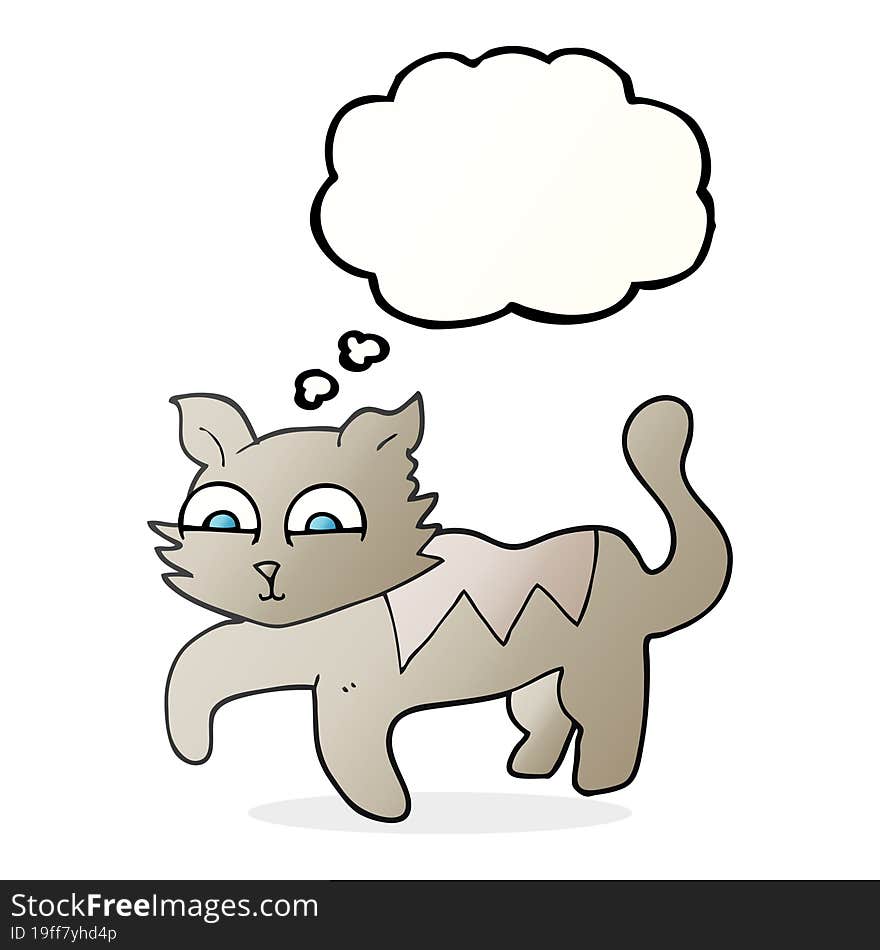 Thought Bubble Cartoon Cat