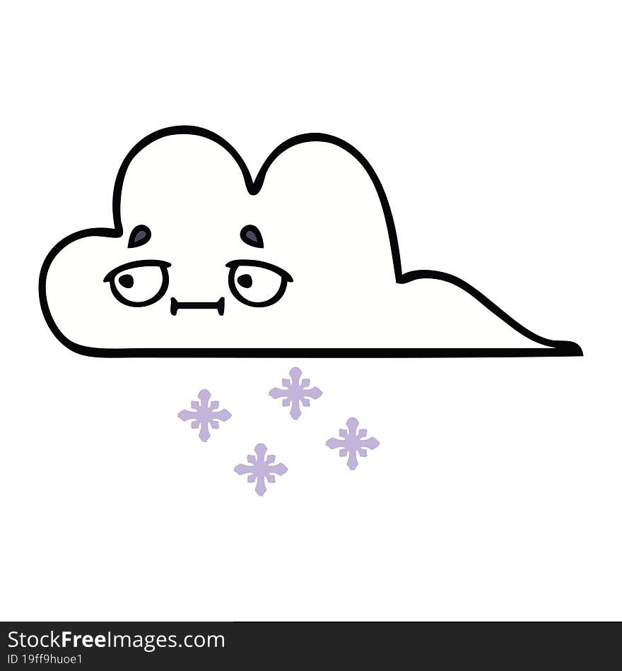 cute cartoon snow cloud