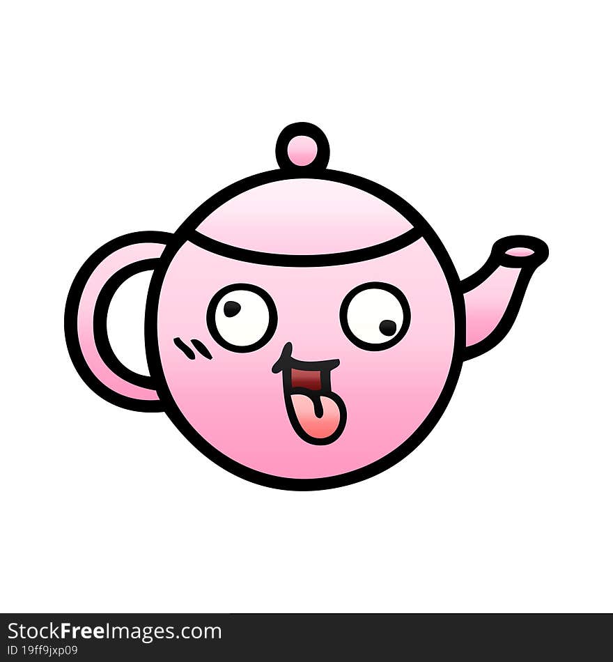 Gradient Shaded Cartoon Teapot