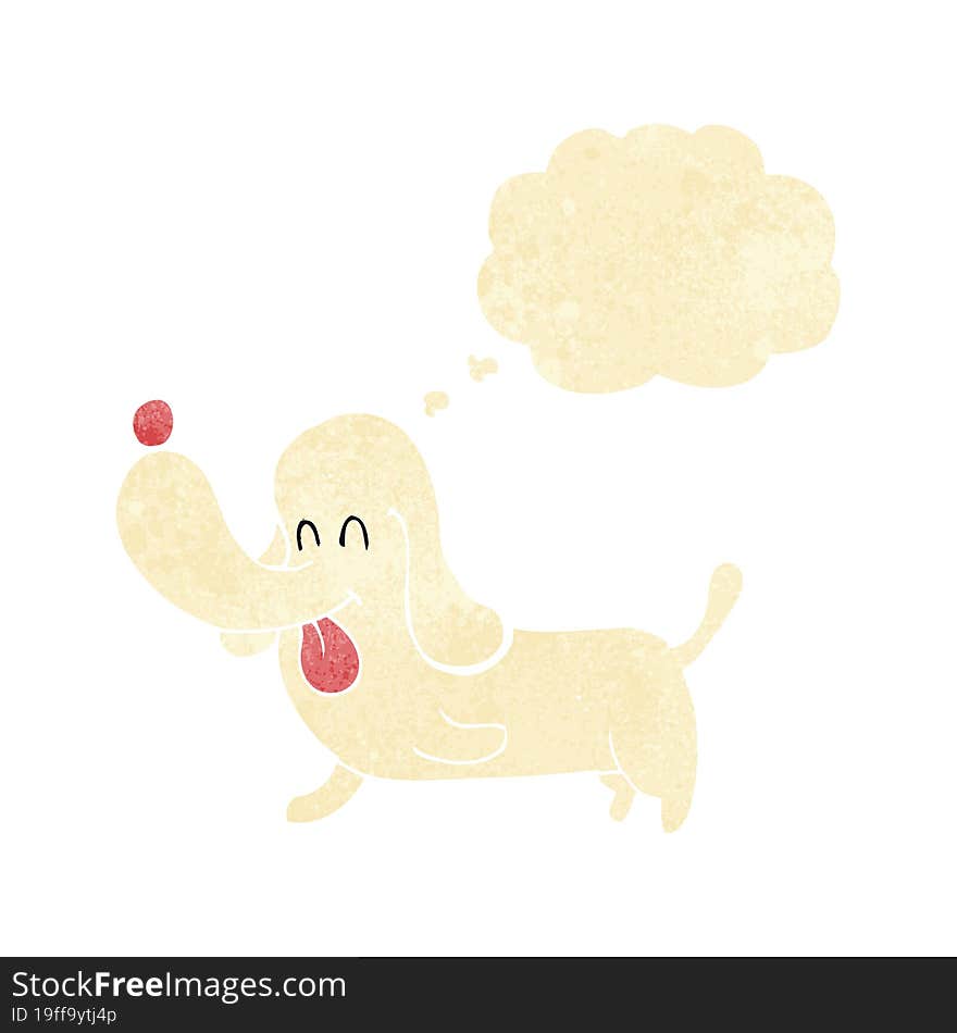 Cartoon Happy Dog With Thought Bubble