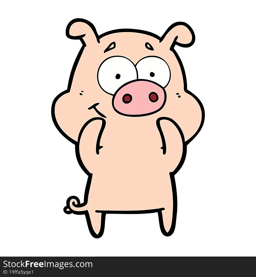 happy cartoon pig. happy cartoon pig