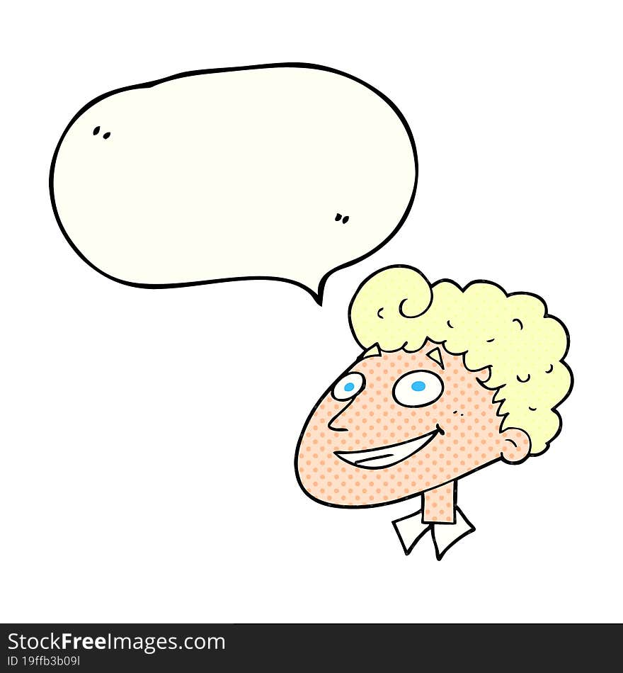 comic book speech bubble cartoon happy man