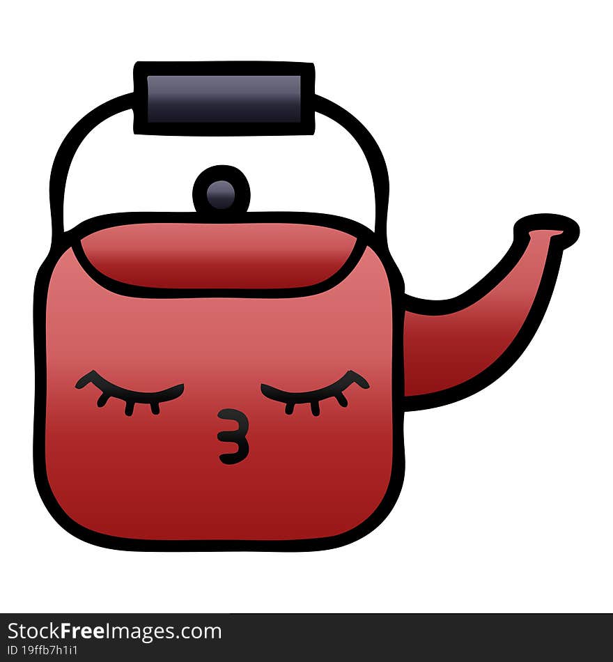 gradient shaded cartoon kettle