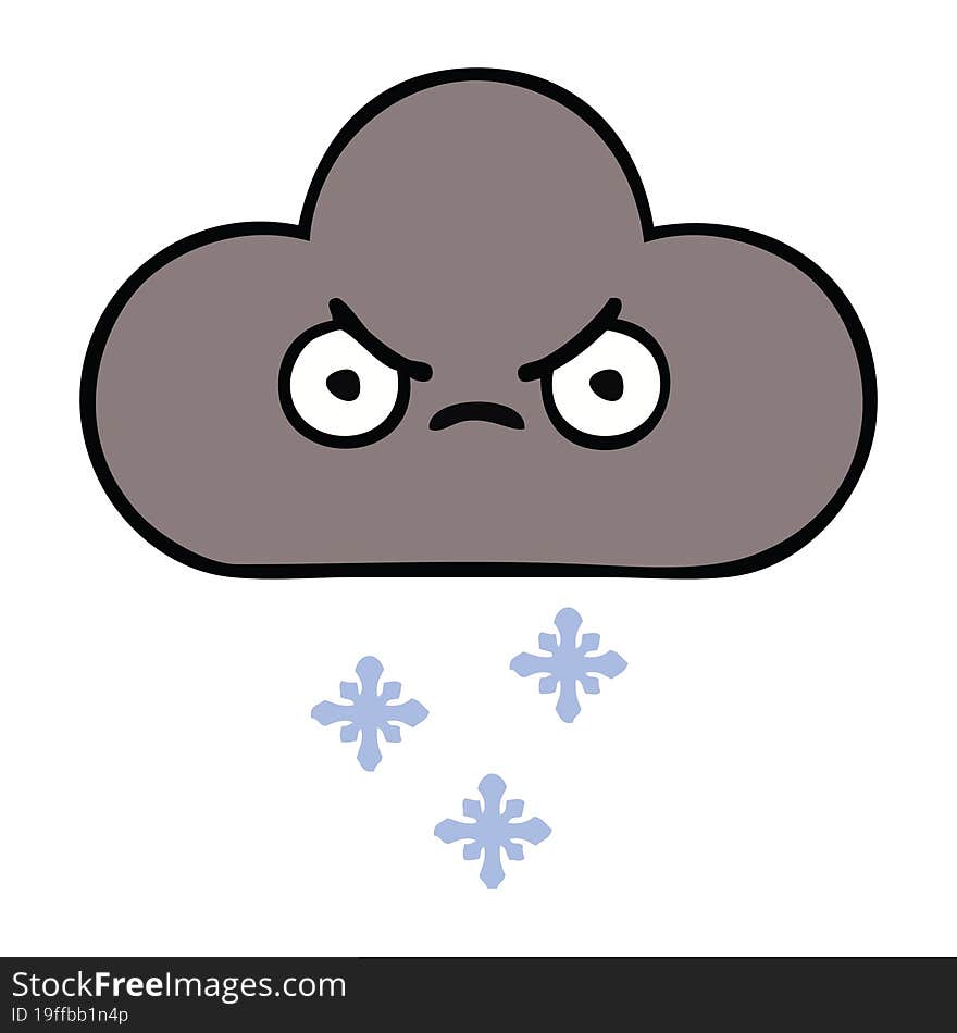 Cute Cartoon Storm Snow Cloud