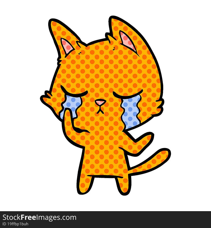 crying cartoon cat. crying cartoon cat