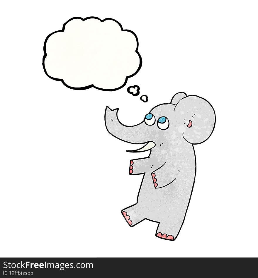 Thought Bubble Textured Cartoon Cute Elephant