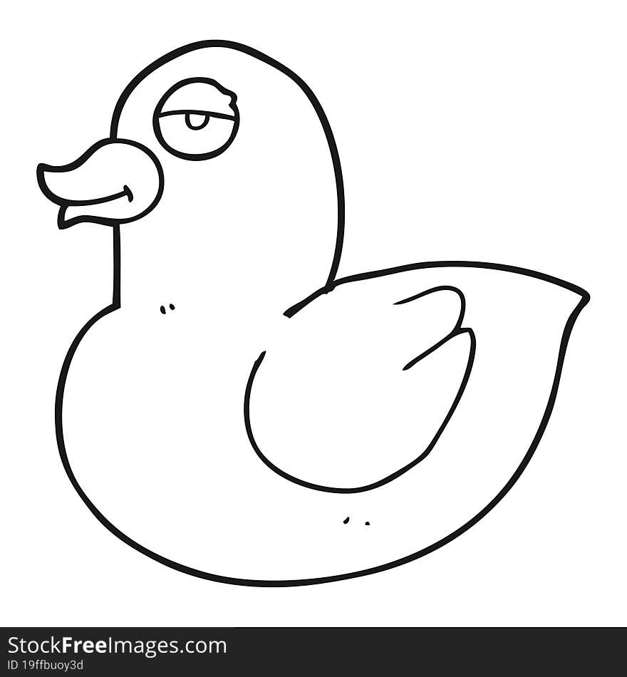 Black And White Cartoon Duck