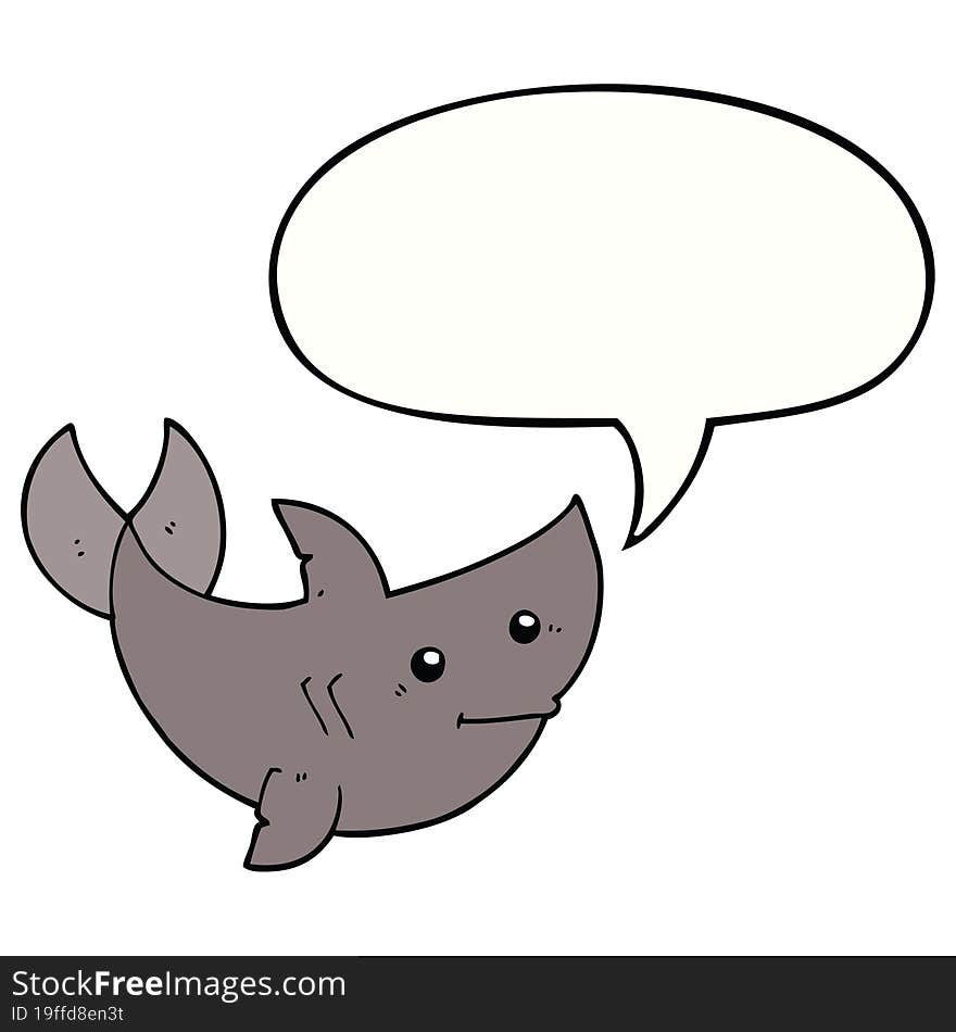 cartoon shark and speech bubble