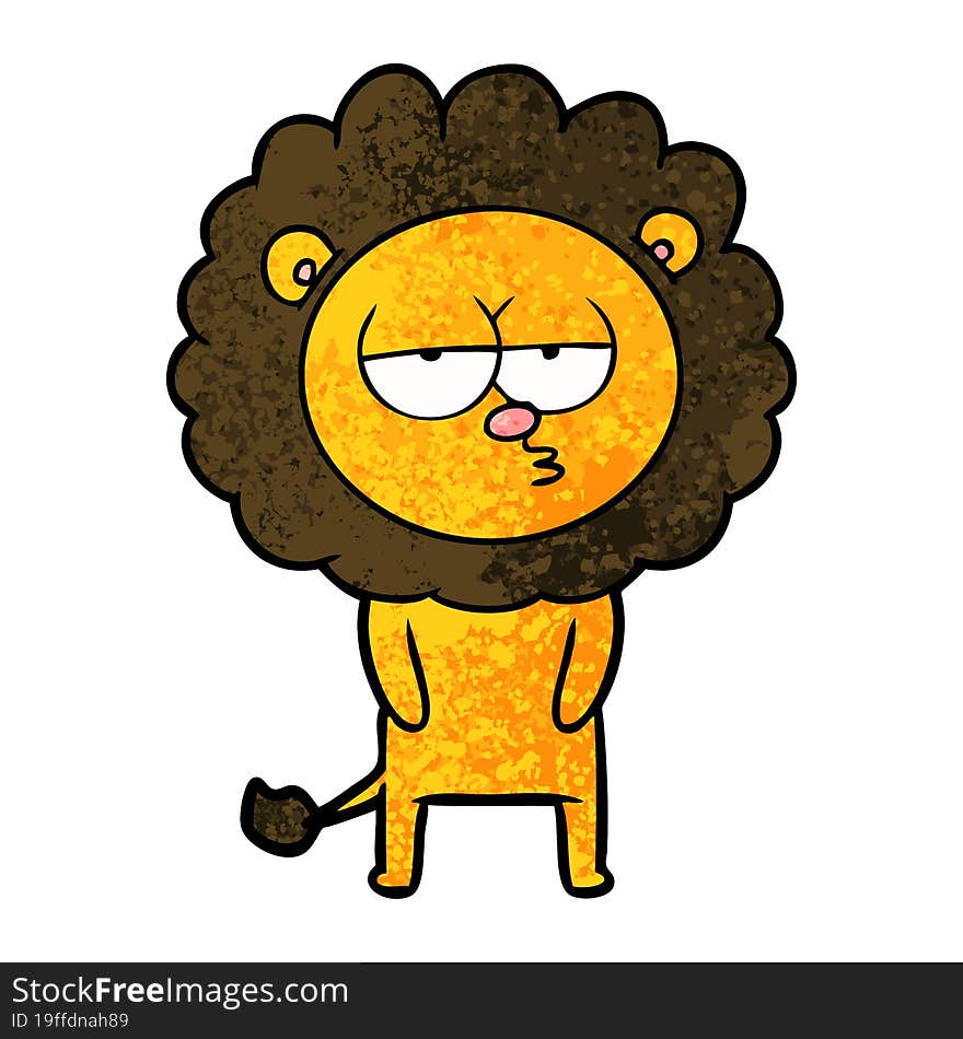 cartoon tired lion. cartoon tired lion