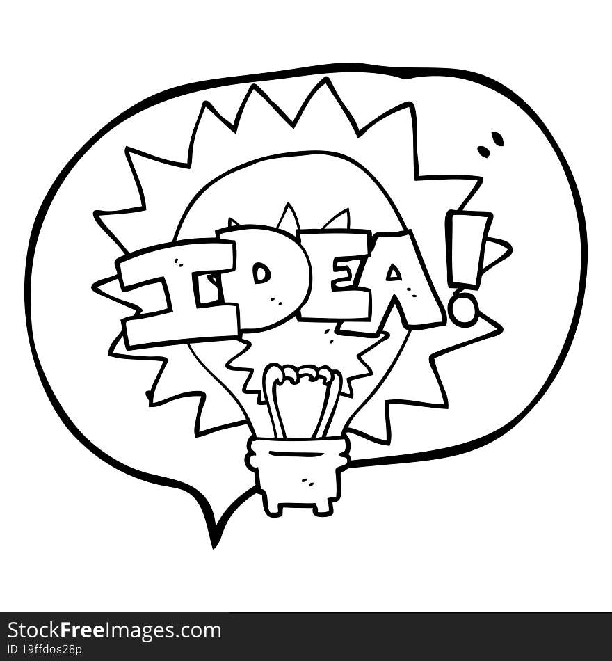 speech bubble cartoon idea light bulb symbol